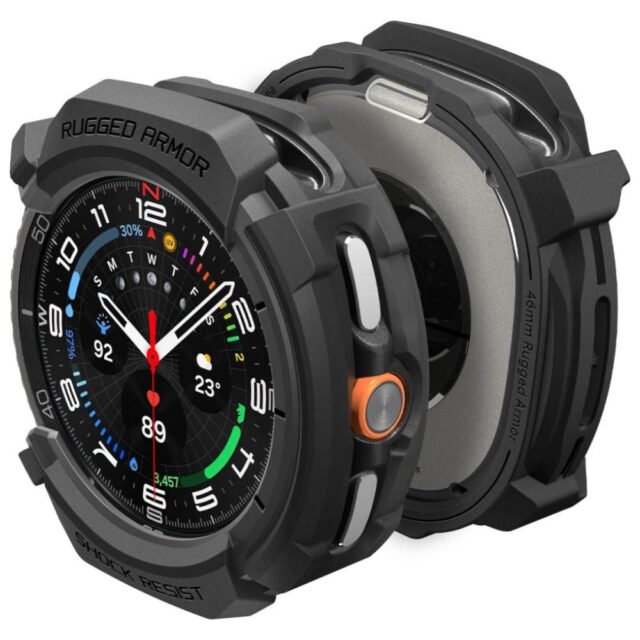 Spigen Rugged Armor Case for Samsung Galaxy Watch 8 Classic 46mm black - imagine 7