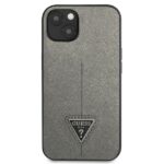 Guess GUHCP13MPSATLG iPhone 13 / 14 / 15 6,1" silver hardcase SaffianoTriangle Logo - imagine 3