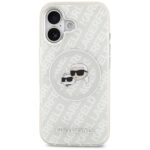 Karl Lagerfeld IML Glitter Karl & Choupette Heads Logo MagSafe Case for iPhone 17 Gray - imagine 3