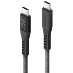 ENERGEA Flow USB-C to USB-C Digital Display Cable 1.5m Black 240W 5A PD Fast Charge - imagine 2