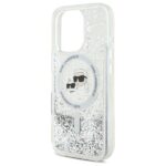 Karl Lagerfeld KLHMP16LLGKCSGH iPhone16 Pro 6.3" hardcase transparent Liquid Glitter Karl&Choupette - imagine 6