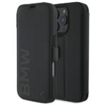 BMW BMBKP16L23RMRLK iPhone 16 Pro 6.3" black bookcase Signature Leather Wordmark