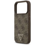 Guess Leather 4G Triangle Strass MagSafe case for iPhone 17 Pro brown - imagine 6