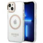Guess GUHMP14MHTRMD iPhone 14 Plu s/ 15 Plus 6.7" gold hard case Metal Outline Magsafe