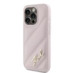 Karl Lagerfeld KLHCP15XPQDSMGP iPhone 15 Pro Max 6.7" pink hardcase Diagonal Quilted Script - imagine 2
