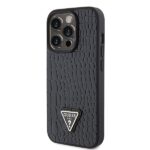 Guess GUHCP15LPCRTHCK iPhone 15 Pro 6.1" black hardcase Croco Triangle Metal Logo - imagine 2