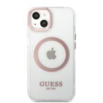Guess GUHMP13MHTRMP iPhone 13 / 14 / 15 6.1"pink hard case Metal Outline Magsafe - imagine 3