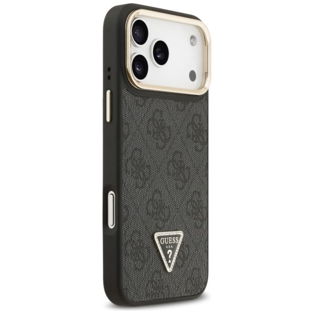 Case Guess 4G PU Triangle Logo & Stand Camera Magsafe for iPhone 17 Pro Max black - imagine 4