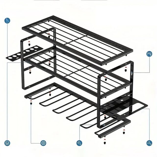 Extralink Garage Shelf, Wall-Mounted Tool Organizer for Power Tools - imagine 3