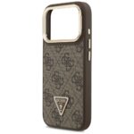 Case Guess 4G PU Triangle Logo & Stand Camera Magsafe for iPhone 17 Pro brown - imagine 6