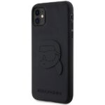 Karl Lagerfeld KLHCN613DRKNK iPhone 11/ Xr 6.1" black hardcase Rubber Karl Head 3D - imagine 2