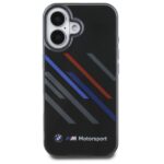 BMW BMHCP16S23HTRAK iPhone 16 6.1" black hardcase Motorsport IML Random Stripes - imagine 3