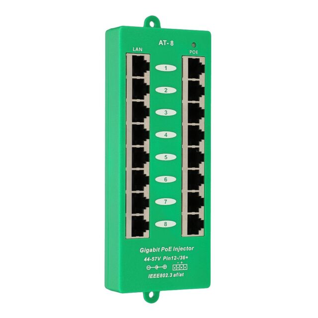 Extralink 8 Port | Gigabit PoE Injector | Active, 8 ports Gigabit 802.3at/af, Mode A - imagine 5