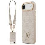 Case Guess 4G Strass Logo & Big Strap    Metal Buttons MagSafe for iPhone Air pink