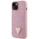 Guess GUHCP14SHDGTPP iPhone 14 / 15 / 13 6.1" pink hardcase Rhinestone Triangle - imagine 2