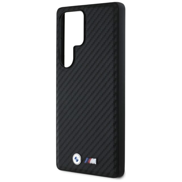 Case BMW Leather Carbon MagSafe for Samsung Galaxy S25 Ultra black - imagine 6