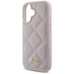 Guess GUHCP16SPSQSQSP iPhone 16 6.1" pink hardcase Quiled Metal Logo - imagine 6