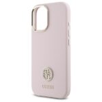 Guess GUHCP16SM4DGPP iPhone 16 6.1" pink hardcase Silicone Logo Strass 4G - imagine 6