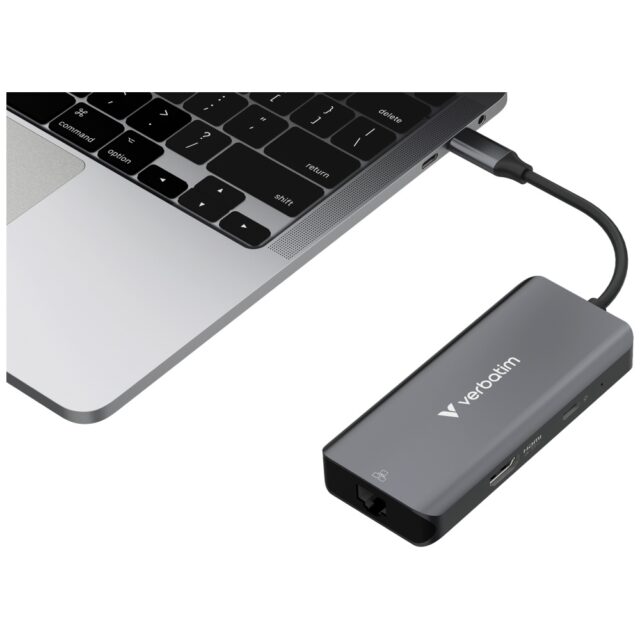 Adapter Hub Verbatim USB-C/HDMI/3xUSB-A 3.2/RJ45 aluminum 32157 - imagine 7