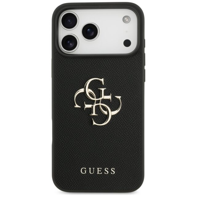Guess Grained Big 4G & Classic Logo case for iPhone 17 Pro Max black - imagine 3