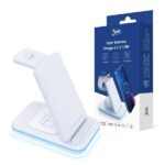 3MK Hyper Wireless Charger Wireless 3-in-1 charger 15W for smartphone/smartwatch/headphones