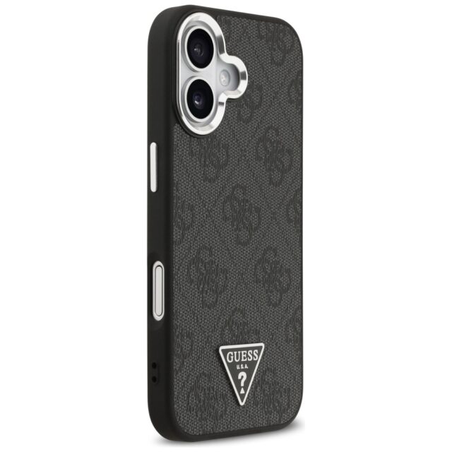 Case Guess 4G Triangle Logo MagSafe for iPhone 17 black silver - imagine 4
