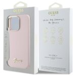 Guess GUHCP16LSMBSLP iPhone 16 Pro 6.3" pink hardcase Silicone Script Metal Logo & Frame - imagine 8
