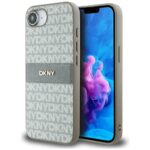 Case DKNY Repeat Texture Pattern with Tonal Stripe for iPhone 16e beige