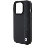 Case BMW BMHCP15L22RDPK iPhone 15 Pro 6.1" black hardcase Leather Textured & Stripe - imagine 6
