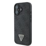 Guess GUHCP16SP4TDPK iPhone 16 6.1" black hardcase Leather 4G Triangle Strass MagSafe - imagine 2