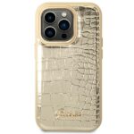 Guess GUHCP14LHGCRHD iPhone 14 Pro 6,1" gold hardcase Croco Collection - imagine 3