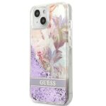 Guess GUHCP13SLFLSU iPhone 13 mini 5,4" purple hardcase Flower Liquid Glitter - imagine 2