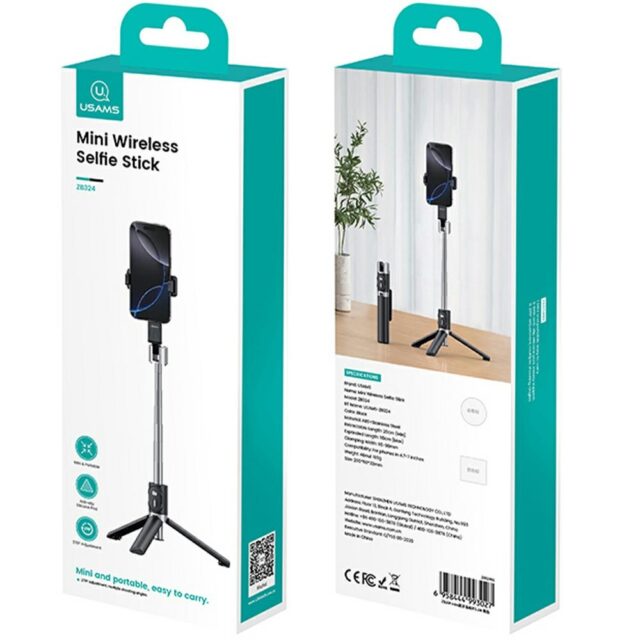 Selfie Stick USAMS ZB324 Mini Wireless   black - imagine 5