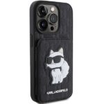 Karl Lagerfeld KLHCP15LSAKCNSCK iPhone 15 Pro 6.1" black hardcase Saffiano Cardslots and Stand - imagine 4