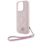 Case Karl Lagerfeld Quilted Initial Logo & Chain Strap for iPhone 16 Pro Max pink - imagine 5