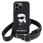 Karl Lagerfeld KLHCP15XSCBSKNK iPhone 15 Pro Max 6.7" hardcase black Crossbody Silicone Ikonik - imagine 2
