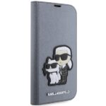 Karl Lagerfeld KLBKP14LSANKCPG iPhone 14 Pro 6.1" bookcase silver Saffiano Karl & Choupette - imagine 5