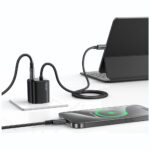 USAMS JC Series CC264 30W GaN Mini Fast Charger 2xUSB-C Black - imagine 8