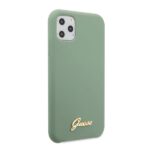 Guess GUHCN58LSLMGKA iPhone 11 Pro khaki hard case Silicone Vintage Gold Logo - imagine 5