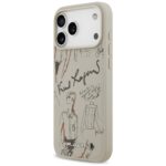 Karl Lagerfeld Grained Pattern & Logo MagSafe Case for iPhone 17 Pro Max Gray - imagine 2