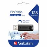 Verbatim USB-A 3.2 Gen 1 PinStripe Flash Drive 128GB black 49319 - imagine 5