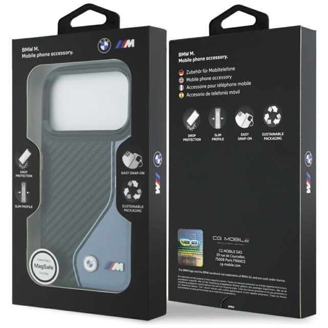 Case BMW M Carbon Logo MagSafe for iPhone 17 Pro blue - imagine 8