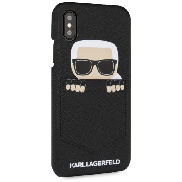 Karl Lagerfeld KLHCPXSKSF iPhone X/ Xs hardcase black Sneaky Karl - Saffiano - imagine 5