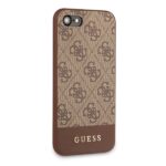 Guess GUHCI8G4GLBR iPhone 7/8/SE 2020/ SE 2022 brown hard case 4G Stripe Collection - imagine 5
