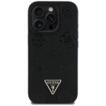 Case Guess Grained Hot Stamp Peony Triangle Logo MagSafe for iPhone 16 Pro black - imagine 3