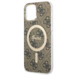 Guess Set GUBPP12MH4EACSW Case+ Charger iPhone 12/12 Pro brown hard case 4G Print MagSafe - imagine 6