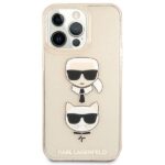 Karl Lagerfeld KLHCP13XKCTUGLGO iPhone 13 Pro Max 6,7" gold hardcase Glitter Karl`s & Choupette - imagine 3