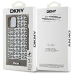 DKNY DKHMP15SPSOSPW iPhone 15 / 14 / 13 6.1 inch brown hardcase Leather Printed Pattern Metal Logo M - imagine 7