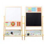 Extralink Toys | Double-sided Board for Kids | Chalk, Magnetic, Dry Erase, Abacus, Clock - imagine 2