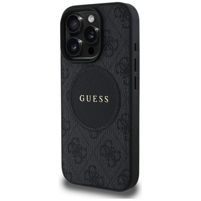 Case Guess 4G Circle Classic Logo MagSafe for iPhone 16 Pro Max black - imagine 2